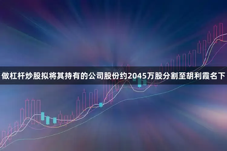做杠杆炒股拟将其持有的公司股份约2045万股分割至胡利霞名下